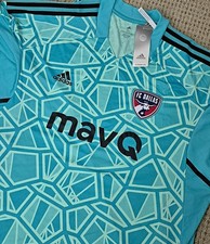 Adidas FC Dallas Soccer Jersey Shirt XXL Blue Black 2XL picture