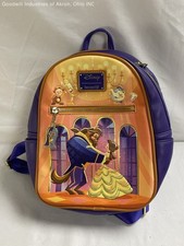 Disney Loungefly Beauty and the Beast 30th Anniversary Mini Backpack Purple picture