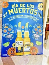 Corona Extra BEER DAY of  DEAD Metal Sign Tin Tacker 21