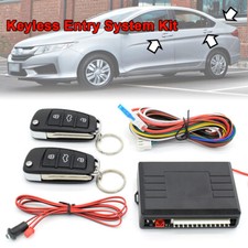 Keyless Entry Car Alarm System 2 Flip Key Fob 3-button Remote Control Lock Kit picture