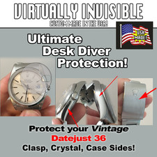 Compatible w/Rolex Datejust Vintage 36 Clasp Sides Crystal HD Protectors -Set x2 picture