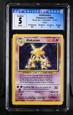 Alakazam 001/102 Base Set Holo CGC 5 Miscut Error WITH SUBGRADES picture