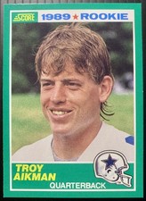 1989 Score - 1989 Rookie Troy Aikman #270 (RC) - A picture