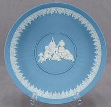 18th Century Wedgwood Blue & White Jasperware Children Painting Dish Circa 1790 picture