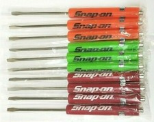 (10)TEN Snap on Pocket Screwdriver Flat Tip Screwdrivers, Magnet End, MIXED .NEW picture