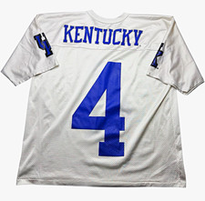 Vintage Kentucky Wildcats Football Jersey Mesh White Blue #4 Adult L 1990s SEC picture