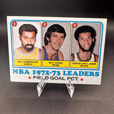 Topps 1973 Topps #155 NBA 72-73 Field Goal Pct Leaders Wilt Chamberlain Kareem picture