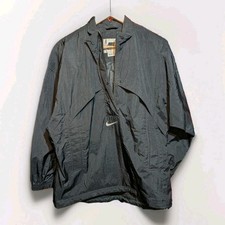 Nike Center Swoosh Vintage 90s Black Windbreaker Pullover Jacket Mens Small picture