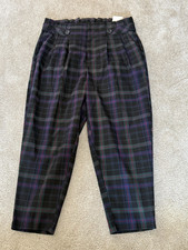 Torrid Size 14 Plaid Paper Bag Pants Tapered Leg Trousers Holiday NWT picture