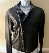 Vintage Langlitz Leathers Cascade Biker Leather Jacket S/M Black Custom Riding picture
