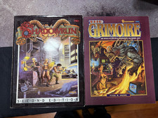Shadowrun 2nd Edition Main Book + The Grimoire Book Lot Fair Condition picture