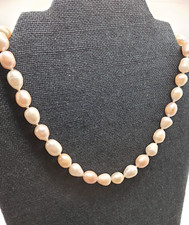 Huge 12mm-15mm Freshwater Teardrop Pearls White/Pink 925 Clasp 18