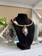 Carolyn Pollack Sterling Silver & Bronze Rose Quartz  Enhancer  leather  neckla  picture
