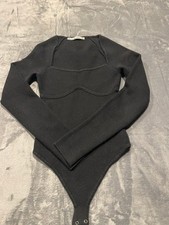 Abercrombie & Fitch Black knit bodysuit XXS picture