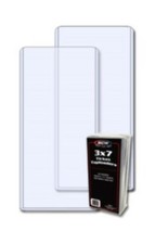 Lot of 100 BCW 3 x 7 Ticket Hard Plastic Topload Holders rigid 3x7 protectors picture