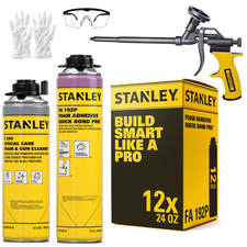 Stanley Quick Bond Construction Adhesive Expanding Foam Set 24 oz 12 Pack picture