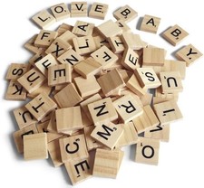 100 or 200 or 500 Pcs Wood Scrabble Tiles Letters 5 Complete Sets Of picture