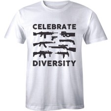funny Celebrate Diversity Pro Gun T-shirt 2nd Amendment Bullets, AR15 Gun Rights picture