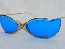 NOS TRUE VINTAGE 1960s BIKINI SAMPLE SUNGLASSES HEAVY SATURATED BLUE ICONIC RARE picture