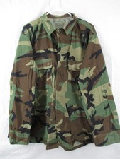 BDU Shirt/Coat Large Regular Hot Weather Ripstop Woodland Camo USGI Army picture