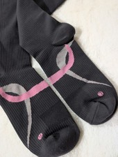 NWOT  Knee High Breast Cancer  Socks Pink Black Gray picture