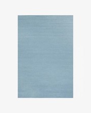 Hand-Tufted Wool Rug 9x12 ft - Nordic Knots Sky Blue Striped Design, Area Rug picture