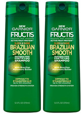 Pack 2 Garnier Fructis Sleek & Shine Brazilian Smooth Shampoo, 12.5 fl oz, RARE picture