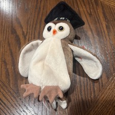 VINTAGE RARE 1998 Wise Owl Beanie Baby With FACTORY STAMP INSIDE TUSH TAG picture