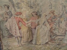 Early 1900s FAMCO French Wall Tapestry Art Work Linen Frieze ~Cherubs Hiding Man picture