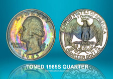 🌈1985-S Washington Quarter Proof 🌈 Toned 🌈 picture