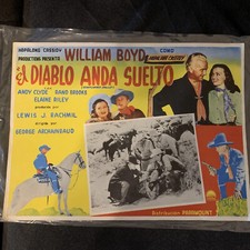Vintage William Boyd “El Diablo Anda Suelto” Movie print/poster 11 X17 picture