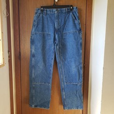 Carhartt B73 DST denim double knee work wear carpenter pants 38x34 Regular Fit picture