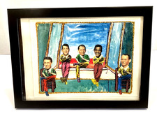 ARTIST HANDMADE ARTWORK of THE RAT PACK FRAMED WITH STAND picture