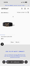 Virgil Abloh Off-White Men’s Black Dress Belt w/ Iridescent Arrow Buckle picture