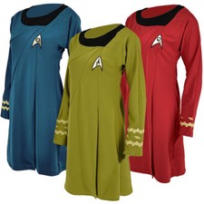 Cosplay TOS Female Duty Uniforms The Original Series Blue Red  Starfleet Dresses picture