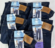 Izod Lot of 5 Men's 30x30 Dark Blue Straight Fit Comfort Stretch Jeans NWT picture