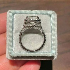 2.00 Ct Cushion Cut Lab Created Diamond Wedding Ring 14K White Gold picture
