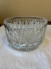 Massive 10lb Bohemian Cut Lead Crystal Centerpiece Bowl – 10” Diameter picture