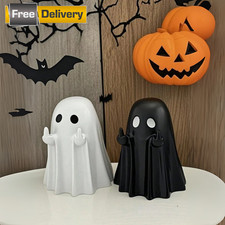 Halloween Ghost Figurine Funny Middle Finger Statue Novelty Tabletop Home Decor picture