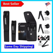 Ergonomic Stainless Steel Nail Clipper Set with Leather Case - Travel Ready picture