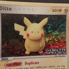 2005 Pokemon EX Delta Species - Ditto (Pikachu) 39/113  Reverse Holo Stamped LP picture