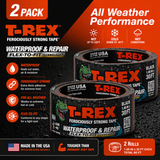 T-Rex Ferociously Strong Black Waterproof and Repair Tape 1.88 in x 10 yd 2PK picture