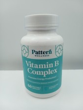 VITAMIN B COMPLEX Supplement Cell Support 60ct PATTERN WELLNESS Exp 7/27 picture