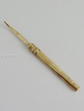 SUPERB ANTIQUE SAMPSON MORDAN 9CT SOLID GOLD PROPELLING TOOTHPICK - 3.11g picture