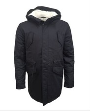 HoodLamb Men's Black Long Organic Hemp Parka 420 MWJ002 NWT picture