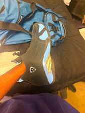 Jordan Air Jordan 14 Men’s Black/Blue/White Colorblock Lace-Up Sneaker picture