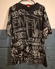 Official Vintage Element Skateboards 2000s Graffiti All Over Front Print Size XL picture