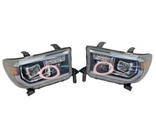 For 2007-2014 Toyota Tundra / Sequoia Black Square Projector Headlight Set LED picture