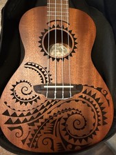Luna UKE TC MAH  4-String Concert Ukulele w/ Soft Gig Bag Pre-owned picture