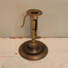 1800s Hog Scraper Brass Candlestick Push Up Tab Ejector Chair Hook Rare Design picture